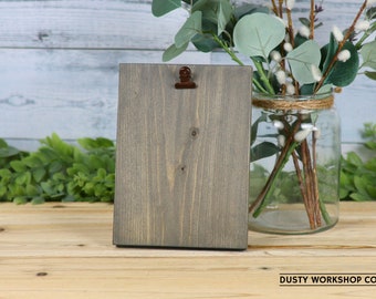 4x6 Rustic Clipboard Picture Frame with Rustic Clip Wood Photo Frame Farmhouse Clipboard Frame for 4X6 Photo Color: Aged Barrel