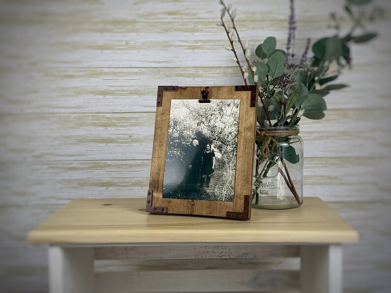 Rustic Clipboard Frame for a 5x7 Picture Frame with Rustic Clip Wood Photo Frame Farmhouse Clipboard Frame for 5x7 Photo Frame as a Gift image 2