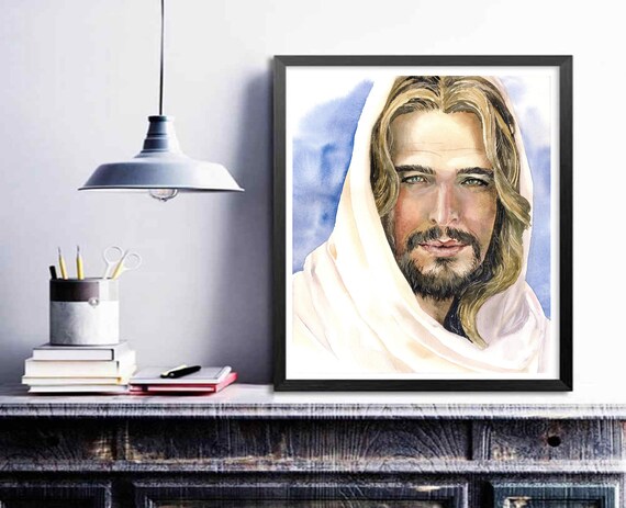 Jesus Malerei Jesus Portrait Jesus Kunst Aquarell Jesus | Etsy