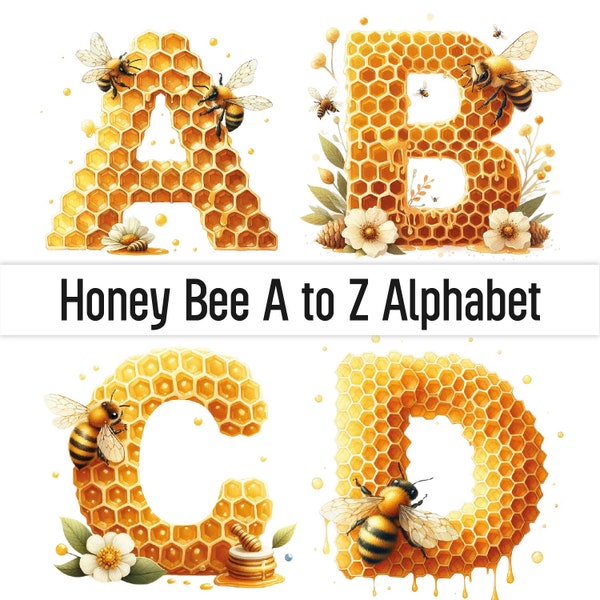 Honey Bee Clipart Png Letters Bee Sticker Bumble Bee Font Doodle Letters Png Font Doodle Alphabet Letters Honeycomb Png Watercolor Clipart