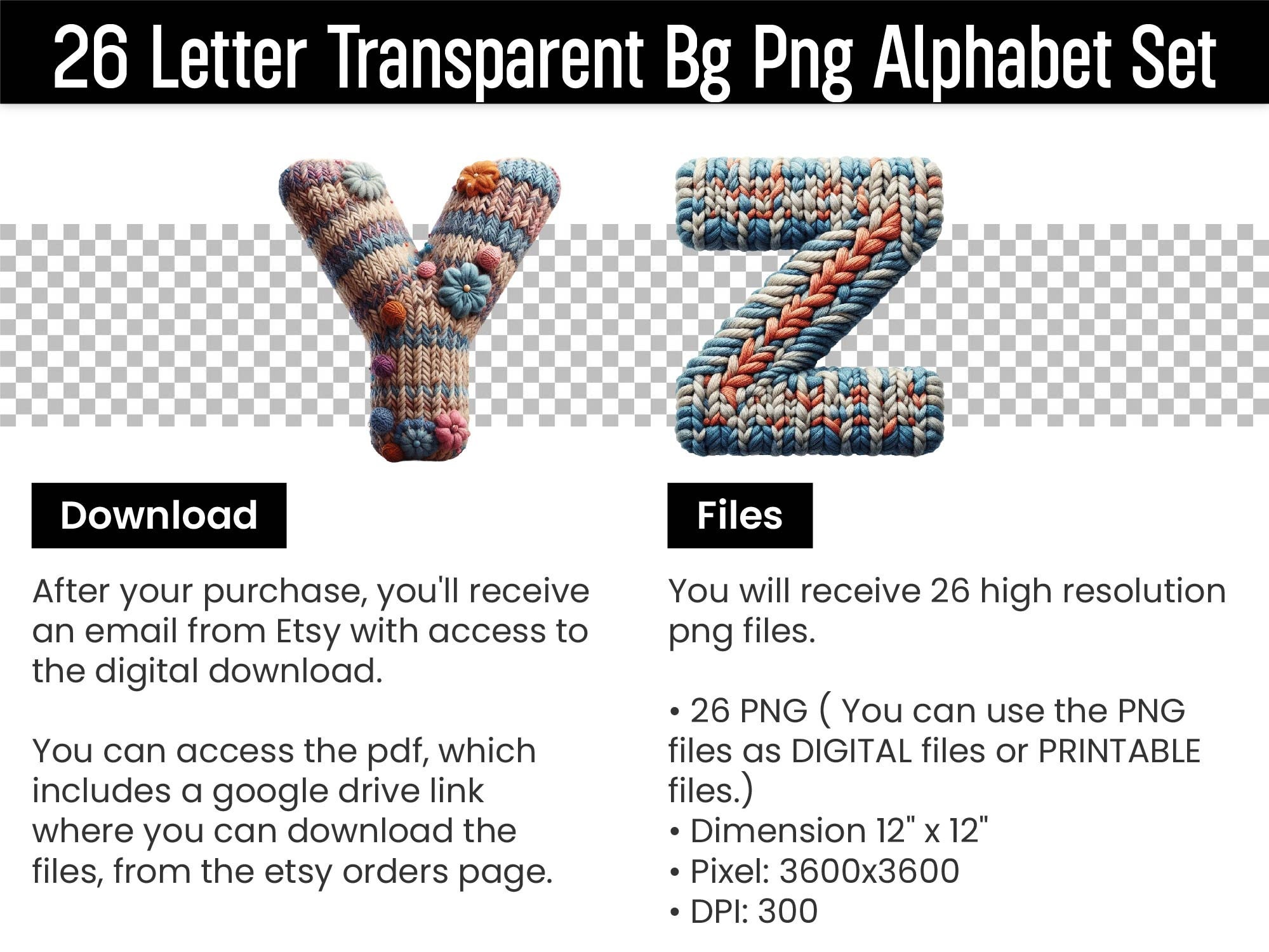 Knitting Clipart Knitting Stickers Letters Knitted Png Doodle Letters ...
