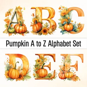 Calabaza Png Otoño Clipart Acción de Gracias Png Acción de Gracias Clipart Alfabeto Png Letras Decorativas Alfabeto Clipart Acuarela Clipart