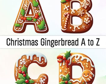 Customized Gingerbread Png Gingerbread Clipart Alphabet Gingerbread Cookies Christmas Cookie Christmas Letters, Decor, Ornament, Bundle Png