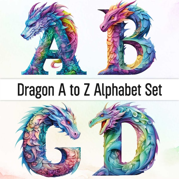 Dragon Clipart Png Dragon Letters Dragon Font Alphabet Clipart Decorative Letters Doodle Font Alphabet Sublimation Designs Clipart Bundle