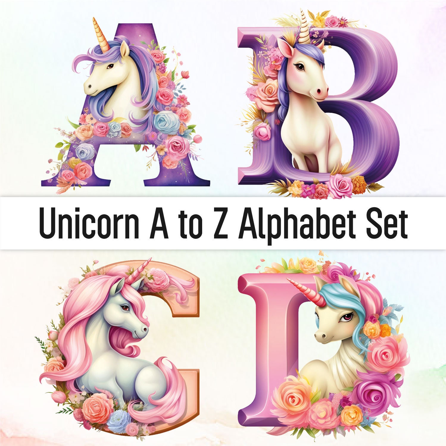 Unciorn Clipart Unicorn Png Alphabet Png Unicorn Sticker Etsy UK