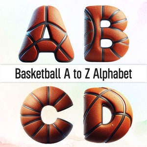 Basketball Png Basketball Schrift Clipart Doodle Letters Png Alphabet Doodle Schrift 3D Buchstaben Digitale Aufkleber Basketball Letter Png Bundle