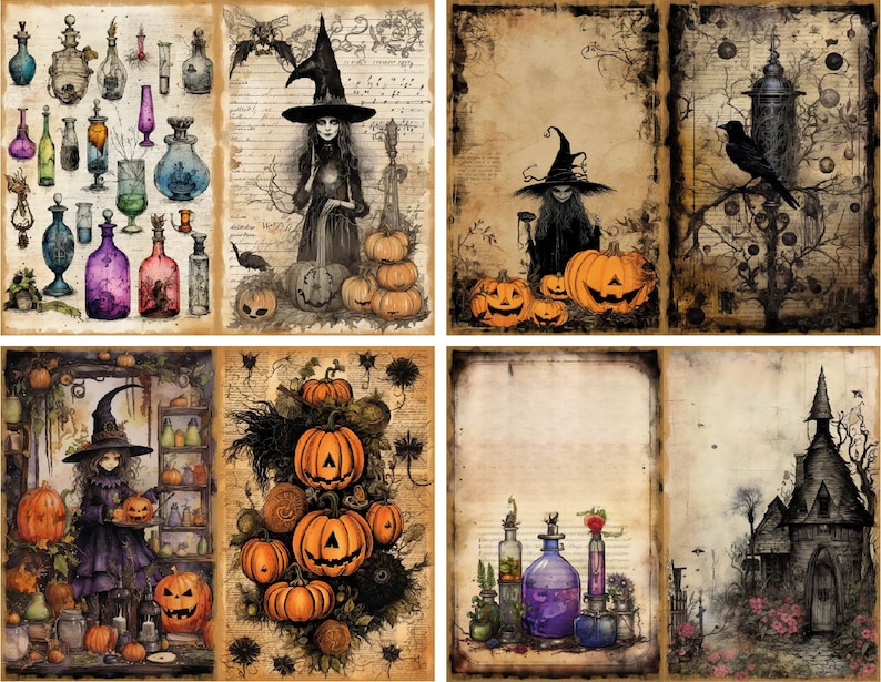 Witch Junk Journal Printable Halloween Junk Journal Magic Journal Witch ...