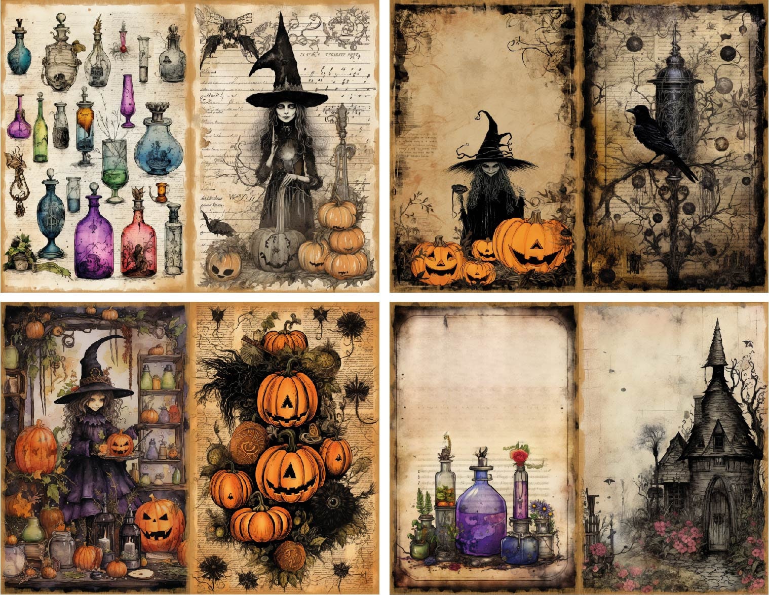 Witch Junk Journal Printable Halloween Junk Journal Magic Journal Witch ...