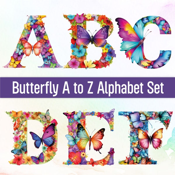 Butterfly Png Butterfly Clipart Alphabet Png Alphabet Clipart Butterfly Sticker Decorative Letters  Butterflies Png