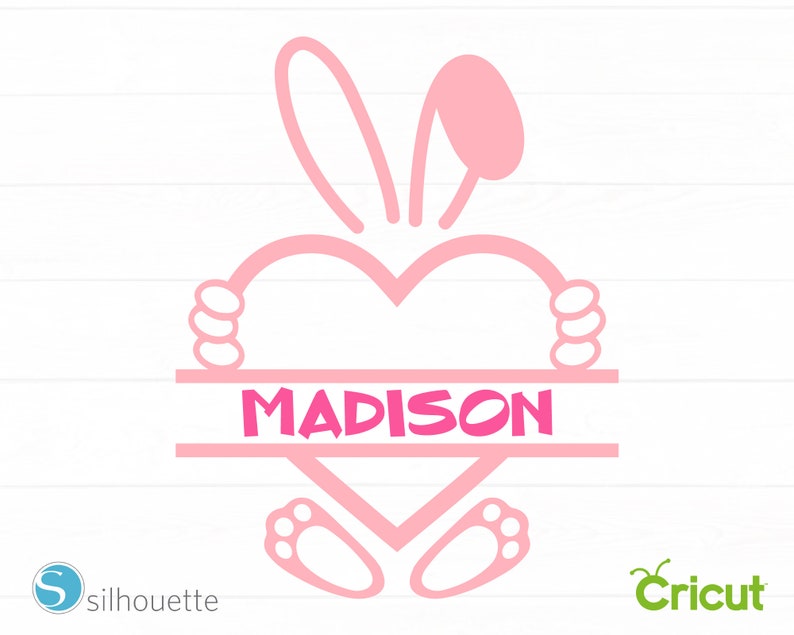 Bunny Svg Bunny Name Svg File Cricut Easter Svg Split Name Etsy