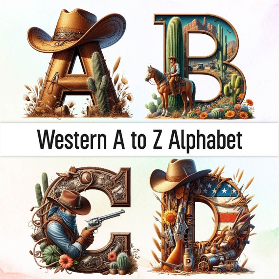 Western Clipart Png Western Font Western Letters Country Clipart Cowboy Texas Png Doodle Letters Font Png Alphabet Clipart Bundle Clipart