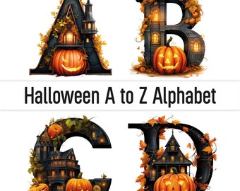 Halloween Letters Halloween Clipart Halloween Font Spooky Season Png Pumpkin Alphabet Png Printable Alphabet Clipart Digital Download