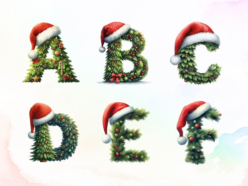 Christmas Name Png Santa Letters Christmas Font Watercolor Christmas ...
