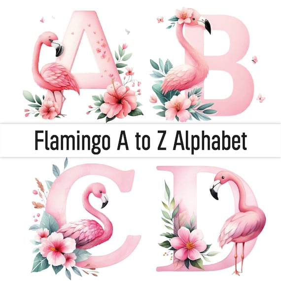 Flamingo Png Clipart Flamingo Font Alphabet Letters Flamingo Print Wallpaper Sticker Doodle Letters Watercolor Clipart Popular Png