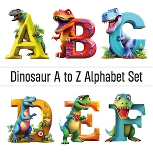 Dinosaur Clipart Png Dinosaur Font Dinosaur Letters Alphabet Png Decorative Doodle Letters Alphabet Clipart Dinosaur Sticker Sublimation Png image 1