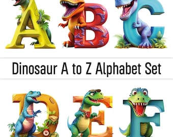 Dinosaur Clipart Png Dinosaur Font Dinosaur Letters Alphabet Png Decorative Doodle Letters Alphabet Clipart Dinosaur Sticker Sublimation Png