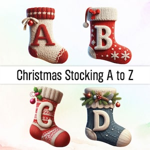 Medias navideñas personalizadas Clipart Nombre navideño Png Fuente navideña Alfabeto Png Adorno navideño Kit de medias navideñas personalizado