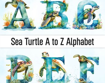 Tortuga marina PNG Clipart Alfabeto PNG Letras garabatas Alfabeto garabato Fuente garabato Letras PNG Clipart Paquete Tortuga marina Imprimir