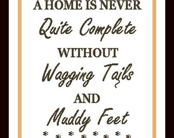 Wagging Tails and Muddy Feet Pet Cross Stitch Pattern