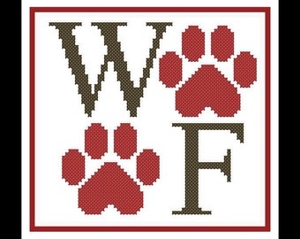 Paw Wood Cross Stitch Pattern