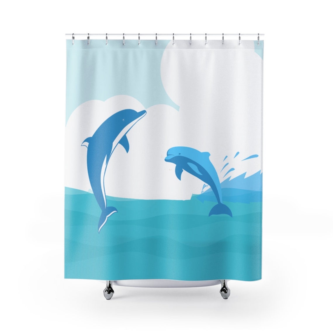 Shower curtain with dolphins Shower curtain with print Etsy