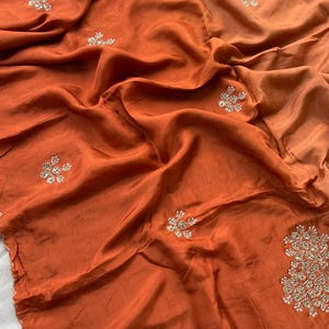 Rost Oranger Zardozi Saree | Bollywood Designer Print (Digitaler Download)