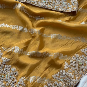 Bollywood yellow Saree | fancy partwear Sari | Designer saree | Traditional Sari