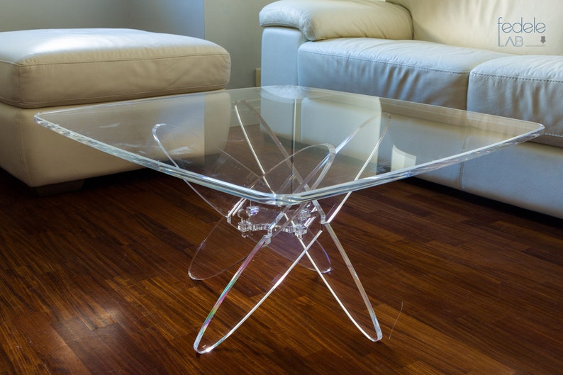 Table basse en plexiglas transparent salon table basse | Etsy