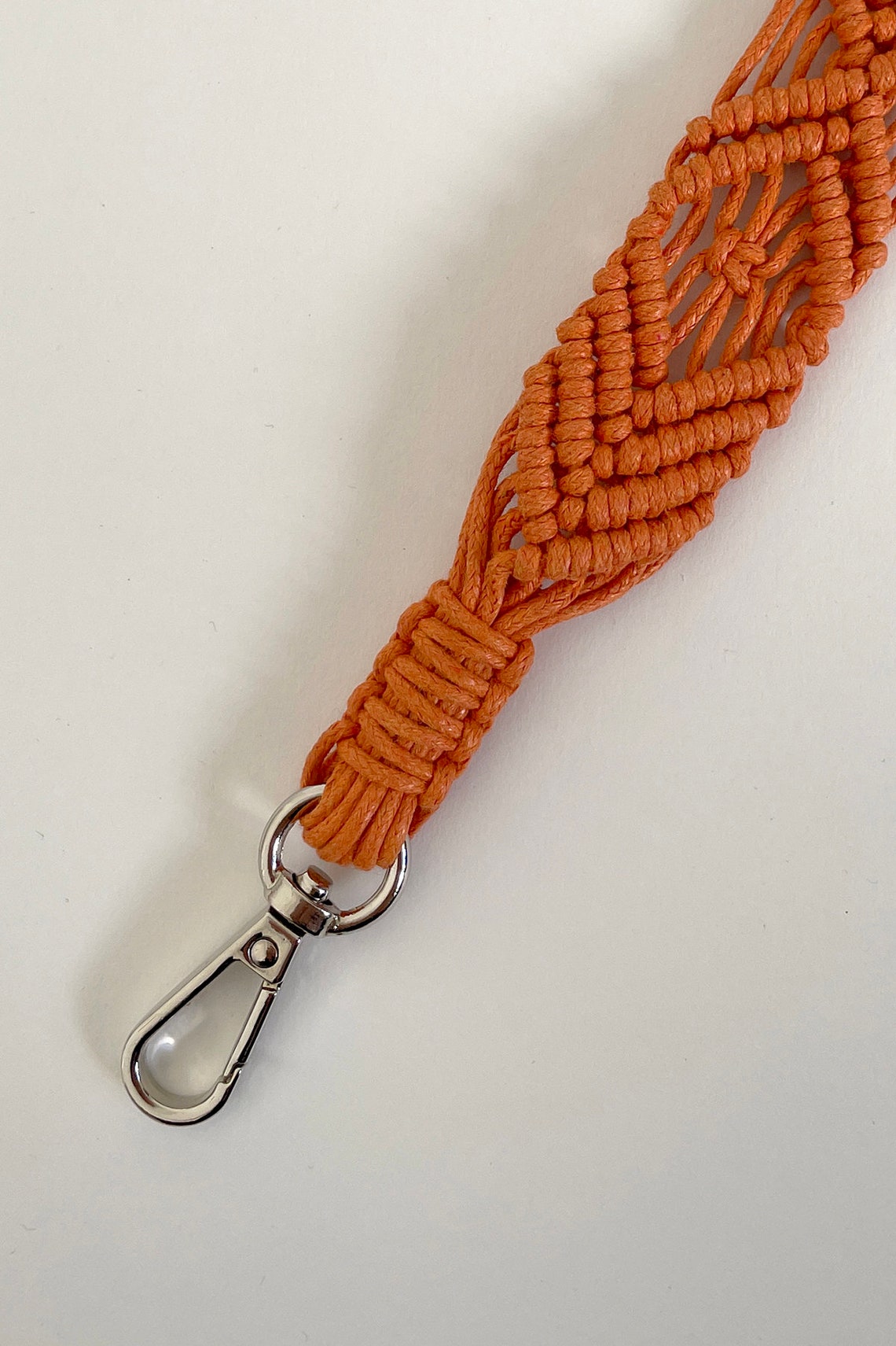 Waxed Cotton Macrame Multiuse Strap Lanyard Orange Etsy Sweden