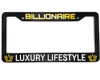 Billionaire "Luxury Lifestyle" 3D Raised License Plate Frame