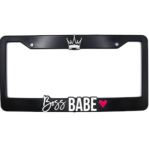 Boss Babe 3D Raised License Plate Frame