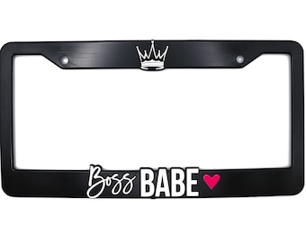 Boss Babe 3D Raised License Plate Frame
