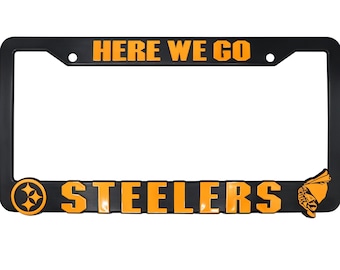 Pittsburgh Steelers "Here We Go" 3D Raised License Plate Frame