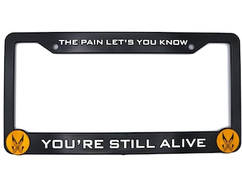 Wolverine "Pain Let's You Know You're Still Alive" 3D Raised License Plate Frame