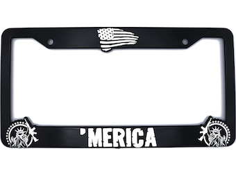 Merica' for America 3D Raised License Plate Frame