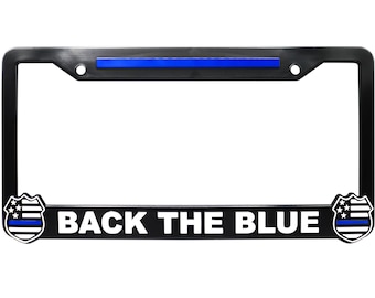 Back The Blue 3D Raised License Plate Frame