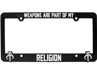 Armas são parte da minha religião Moldura de placa de licença em relevo 3D