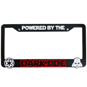 Powered by the Darkside 3D Raised License Plate Frame