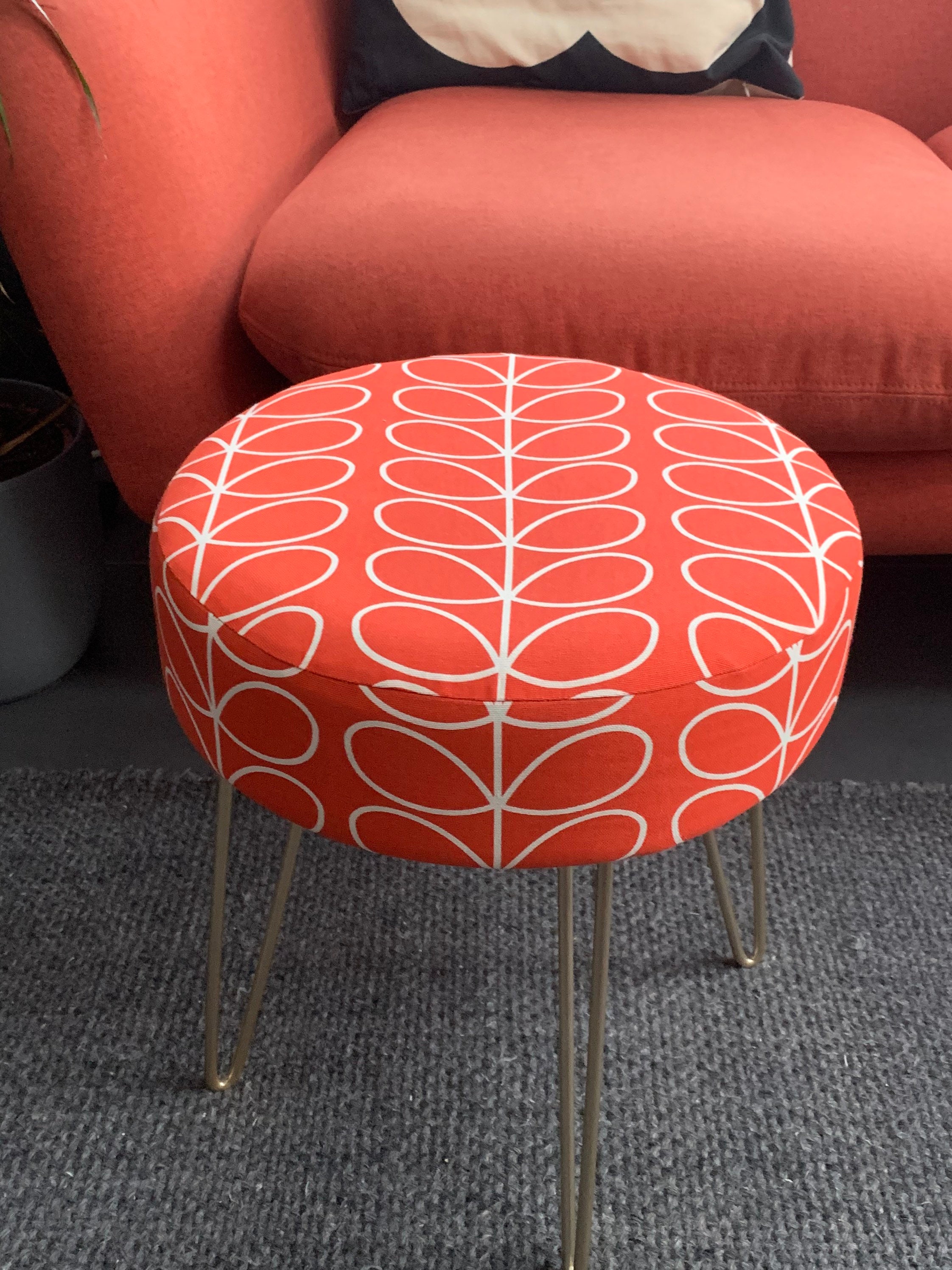 Red Orla Kiely footstool Etsy