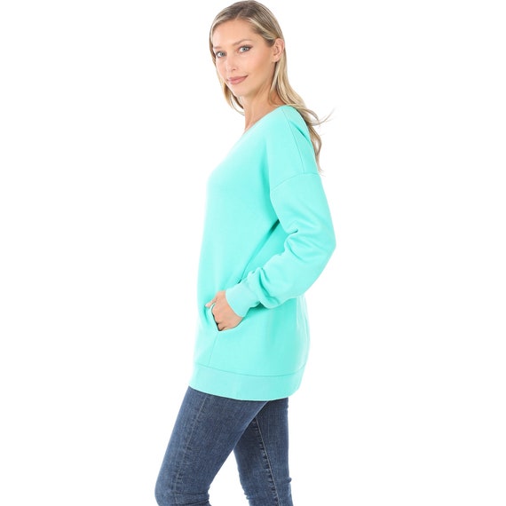 zenana v neck sweatshirt