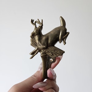 Vintage Brass Reindeer Wall Hook