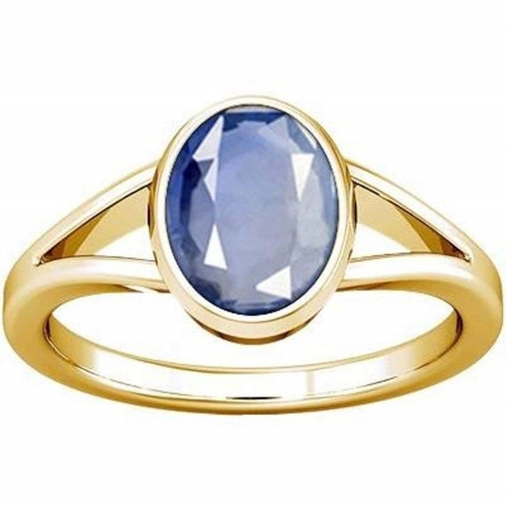 Blue Sapphire Original Impon Finger Rings For mens Daily Wear FR1081