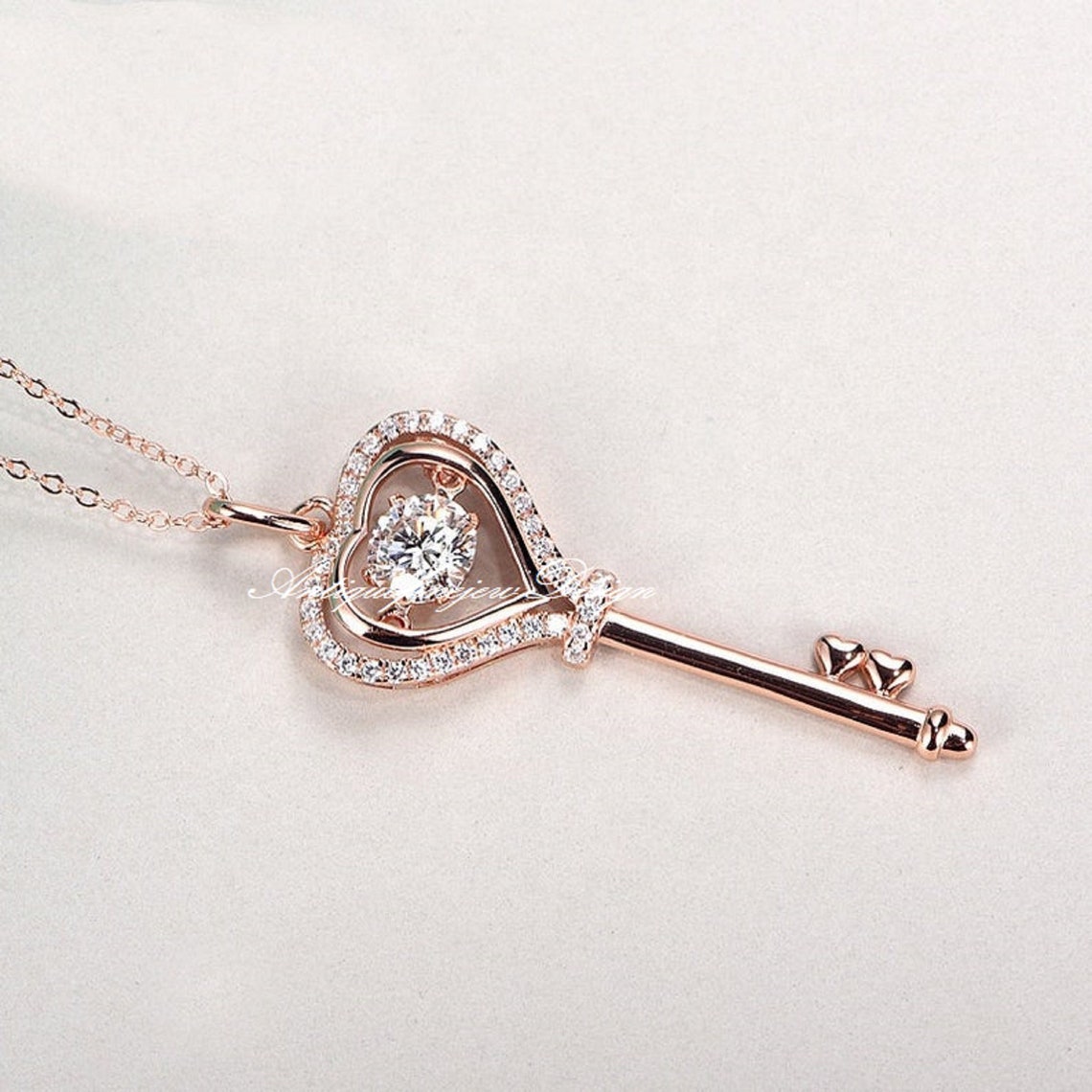 Heart Key Pendant Necklace Love and Friendship Necklace Etsy UK