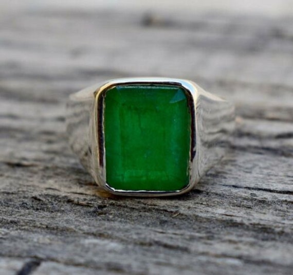 Natural Green Emerald/panna Gemstone Astrological Ring Handmade Ring 925  Sterling Silver Handemade Ring for Men and Women - Etsy