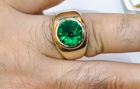 Natural Emerald Ring, Panna Gemstone Panchdhatu Ring