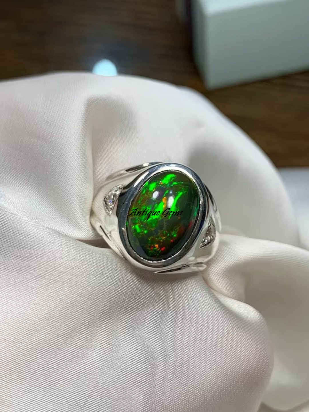 6.45 Carat Natural Certified Solid Australian Black Fire Opal Etsy