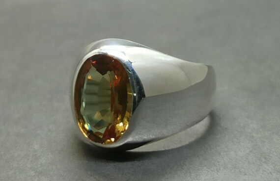 Buy SIDHGEMS 11.25 Ratti 10.55 Carat Natural Yellow Sapphire Pukhraj Stone  Panchdhatu Adjustable Silver Ring for Men and Women at Amazon.in