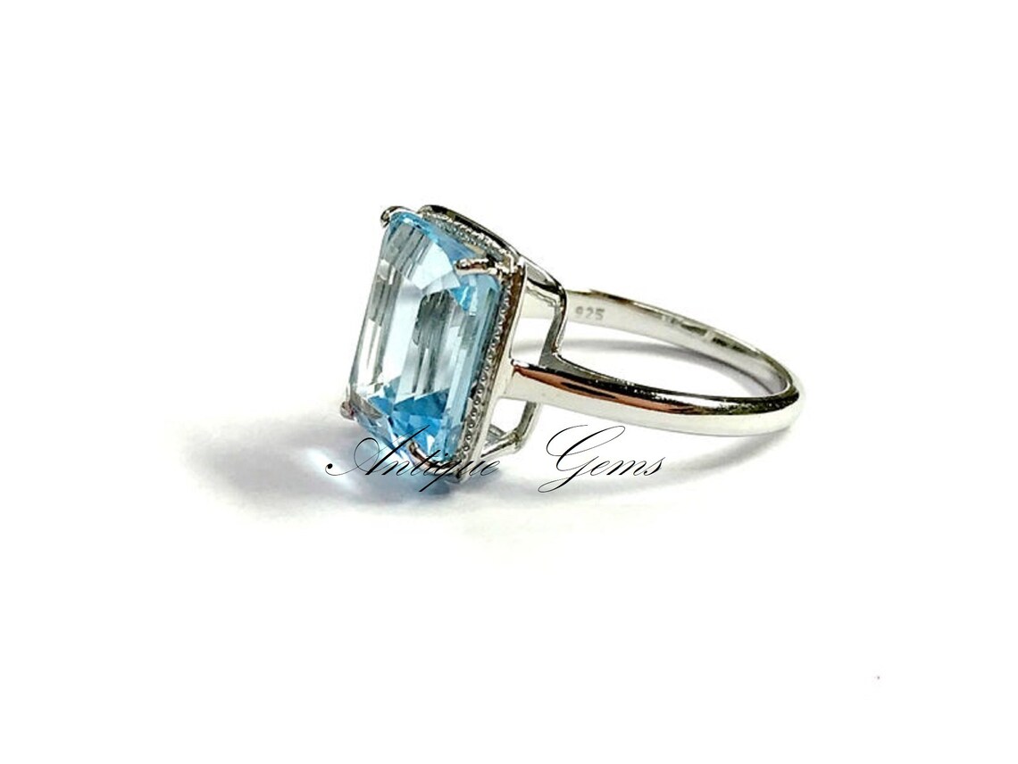 Natural Blue Topaz December Birthstone Hand Forged Small False - Etsy