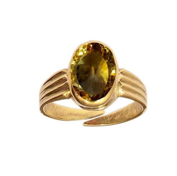 Takshila Gems Natural Yellow Topaz Ring Lab Certified Adjustable Ring in  Panchdhatu (5 Metals) Sunela Stone Ring (6.25 Ratti / 5.62 Carat) Stone Ring  Price in India - Buy Takshila Gems Natural