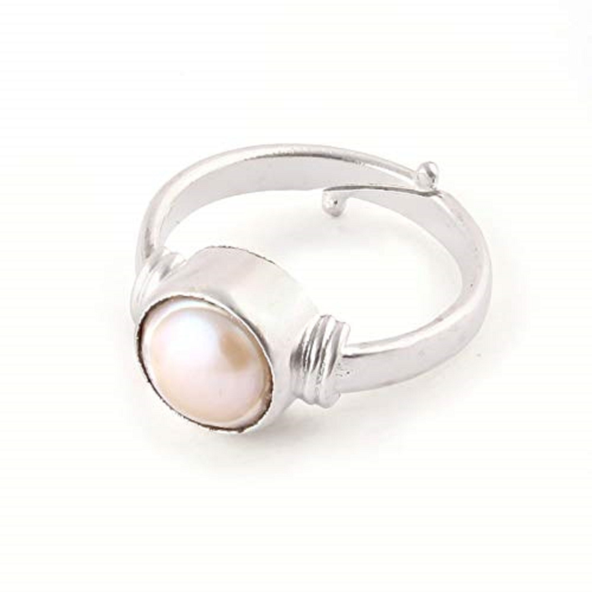 Natural Pearl 7.25 Ratti Stone/moti Ratan/birth Stone Certified Adjustable  Ring for Unisex Valentine's Day Giftring - Etsy